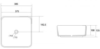 Раковина ABBER Rechteck AC2211MB 39см чёрный матовый